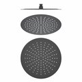 Kibi Circular 12 Metal Ultra Thin Profile Rain Shower Head 1.75 GPM - Matte Black SH1201MB